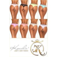 Sexy womens lace panty briefs with leo waistband salmon UK 14/16 (L/XL)
