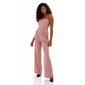 Elegant womens strap jumpsuit with wide leg antique pink