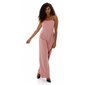Elegant womens strap jumpsuit with wide leg antique pink