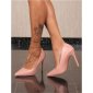 Sexy womens court shoes high heels faux leather pink