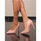 Sexy Damen Pumps High Heels aus Leder-Imitat Rosa