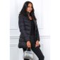 Light quilted womens jacket with hood black UK 8 (S)