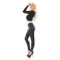 Figurbetonende Damen Leggings in Leder-Optik Schwarz