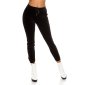 Trendige Damen Lounge Hose Sporthose aus Samt Schwarz