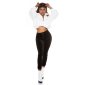 Trendige Damen Lounge Hose Sporthose aus Samt Schwarz