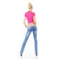 Womens used look bootcut jeans incl. stretch belt blue