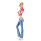 Damen Used-Look Bootcut Jeans inkl. Stretch-Gürtel Blau