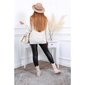 Womens oversized turtleneck sweater cable-knit beige