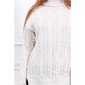 Womens oversized turtleneck sweater cable-knit beige