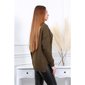Womens oversized turtleneck sweater cable-knit khaki