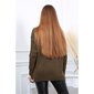 Womens oversized turtleneck sweater cable-knit khaki