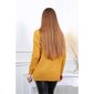 Womens oversized turtleneck sweater cable-knit mustard