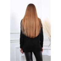 Womens oversized turtleneck sweater cable-knit black