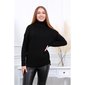 Womens oversized turtleneck sweater cable-knit black