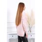 Womens oversized turtleneck sweater cable-knit pink