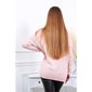 Womens oversized turtleneck sweater cable-knit pink