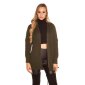 Elegante Damen Strickjacke Cardigan mit Schnürungen Khaki