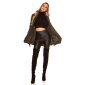 Elegante Damen Strickjacke Cardigan mit Schnürungen Khaki