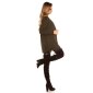 Elegante Damen Strickjacke Cardigan mit Schnürungen Khaki