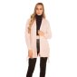 Elegante Damen Strickjacke Cardigan mit Schnürungen Rosa