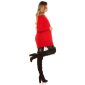 Elegant womens cardigan with lacings red