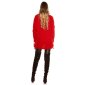 Elegant womens cardigan with lacings red