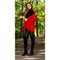 Elegant womens cardigan with lacings red