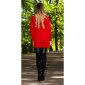 Elegant womens cardigan with lacings red