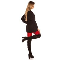 Elegant womens cardigan with lacings black