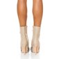 Sexy Damen Stiefeletten mit Absatz und Animalprint Beige