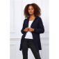 Elegant womens cable-knit cardigan with hood navy