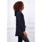 Elegant womens cable-knit cardigan with hood navy