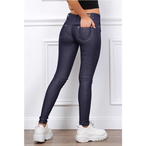 Sexy womens skinny drainpipe jeans dark blue
