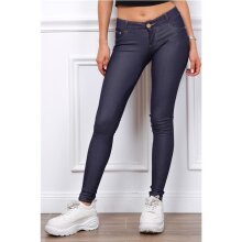 Sexy womens skinny drainpipe jeans dark blue