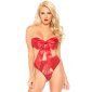 Sexy 2 pcs womens Christmas lingerie set with bow red