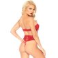 Sexy 2 pcs womens Christmas lingerie set with bow red