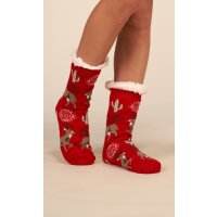 Thick and warm womens Christmas socks red