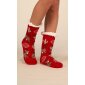 Thick and warm womens Christmas socks red
