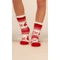 Thick and warm womens Christmas socks white/red