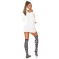 Womens opaque Christmas overknee socks grey/white