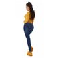 Skinny womens high waist jeans with push-up effect dark blue