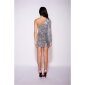 Bodycon One-Shoulder Pailletten-Kleid Party Silber