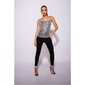 Sequined womens strappy top party silver