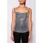 Sequined womens strappy top party silver