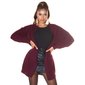 Elegant long womens cardigan with pockets wine-red