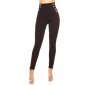 Elegant womens high waist cloth trousers with buttons black