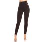 Elegant womens high waist cloth trousers with buttons black UK 8 (XS)