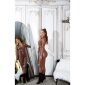 Damen Leder-Look Langarm-Overall Jumpsuit mit Gürtel Braun