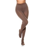 Trendy womens tights with pattern 90 den cappuccino