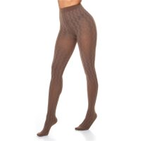 Trendy womens tights with pattern 90 den cappuccino